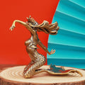 Brass Mermaid Figurine - Retro Miniature Statue for Desk & Shelf