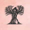 Couple & Ancient Tree Metal Wall Sculpture