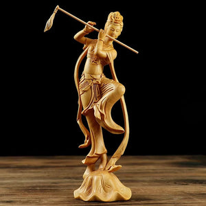 Boxwood Dunhuang Flying Apsaras in Wood