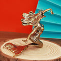 Brass Mermaid Figurine - Retro Miniature Statue for Desk & Shelf