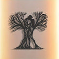 Couple & Ancient Tree Metal Wall Sculpture